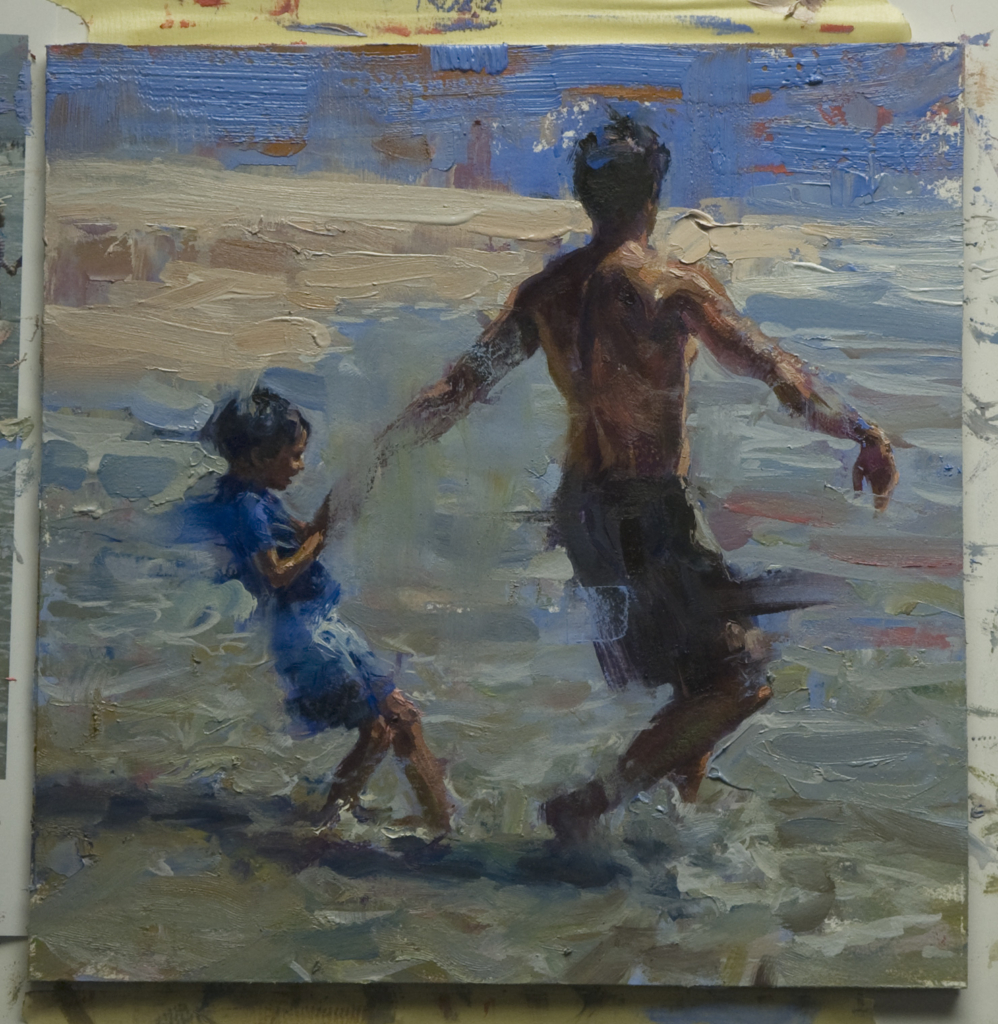 Oil Painting, Beachscapes, beach, swimmers